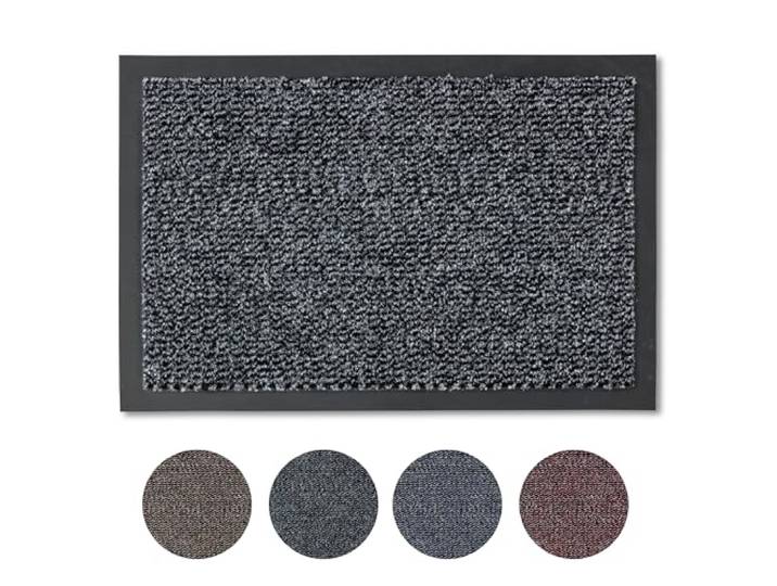 Carpido Fußmatte 90 x 150 cm Grau meliert für Innen - Klassischer Türvorleger schnelltrocknend - rutschfeste Sauberlaufmatte - Langlebige Türmatte