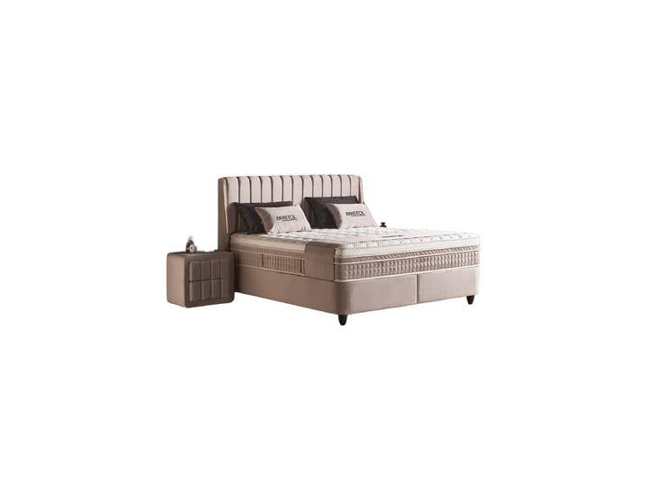 Design Boxspringbett „Bristol“, verschiedene Grössen Beige / Light Taupe SCANDIBEDDING