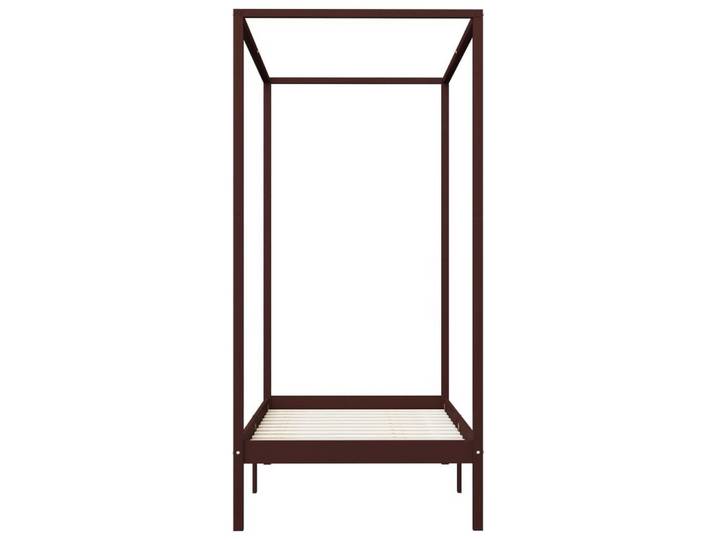 furnicato Bettgestell Himmelbett Massivholz Dunkelbraun 204x104x200 cm mit Vorhangrahmen (1-tlg), Stabiles Prachtbett mit Sperrholzlatten für mehr Privatsphäre im Raum
