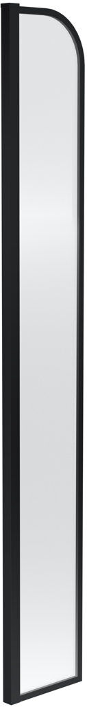Nuie 230mm W x 1559mm H Slab Framed Wet Room Glass Screens with Clear Glass Black 1,559mm H