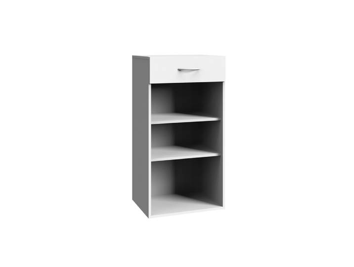Regal, Holzwerkstoff, Weiß, 50×40×98 cm, 1 Schublade, Klassisch & Modern, Wimex