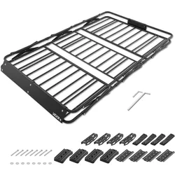 VEVOR Dachträgerkorb 1626 x 990 x 102 mm Dachgepäckkorb mit Klappmechanismus Tragkraft bis 90,72 kg Wetterfester Faltbarer Autodachkorb aus Legierungsstahl Dachtransportkorb Geeignet für SUVs Pickups