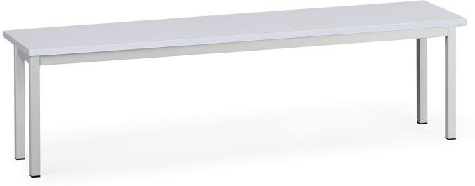 B2B Partner Umkleidebank, Sitz aus laminierte Spanplatte, Länge 1500 mm, grau