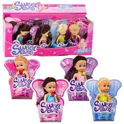 Mini Puppe Fee Elfe Blau Lila Rosa Mix 11,5cm