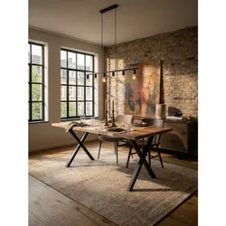 Esstisch Massivholz Metall X-Gestell Baumkante Rechteckig, Akazie 160x80x76 cm