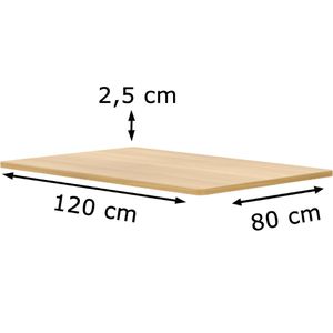 FlexiSpot Tischplatte PR1208-Maple, rechteckig, 120 x 80cm, ahorn