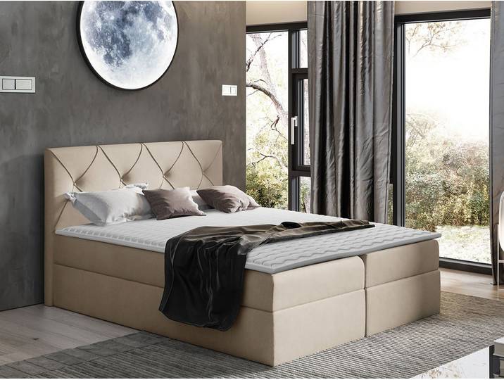 MIRJAN24 Boxspringbett Crystal (Matratze, Topper und Kopfteil), mit 2 Bettkästen, Stilvoll Bettgestell