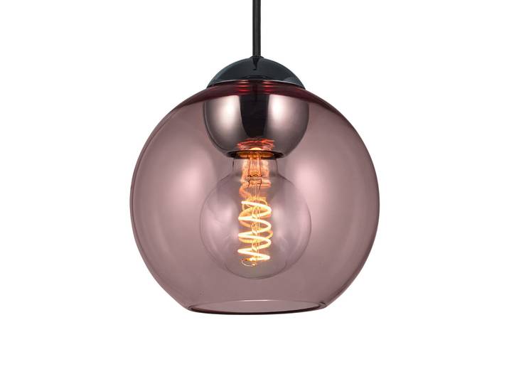 BUBBLES Hängelampe, rosé, Ø 18 cm, Glas, E27 - Halo Design - Wohnzimmer - Einflammig