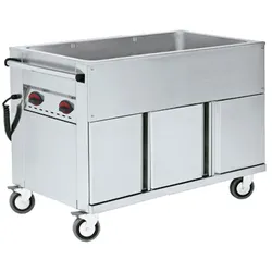EURAST - Elektrisches bain-marie mit reserve für 3 gn 1/1-200 mit rädern - 1160x670x900 mm - 3200 W 230/1V - 52120240