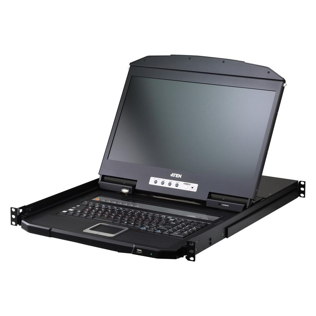 Aten CL3708NX CH KVM-Switch 8-Port, 18,5"-LCD-Konsole (USB HDMI) CH-Layout (CL3708NX CH)