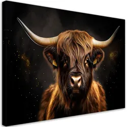 WANDBILD schottische glamour kuh