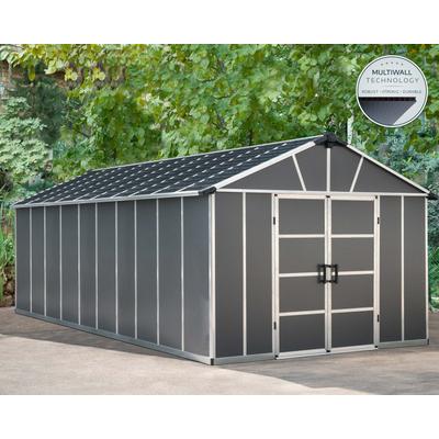 Gerätehaus PALRAM - CANOPIA "Yukon", grau, Aluminium, Kunststoff, Polycarbonat (PC), Gerätehäuser, mit lebenslang widerstandsfähigen Wandpaneelen