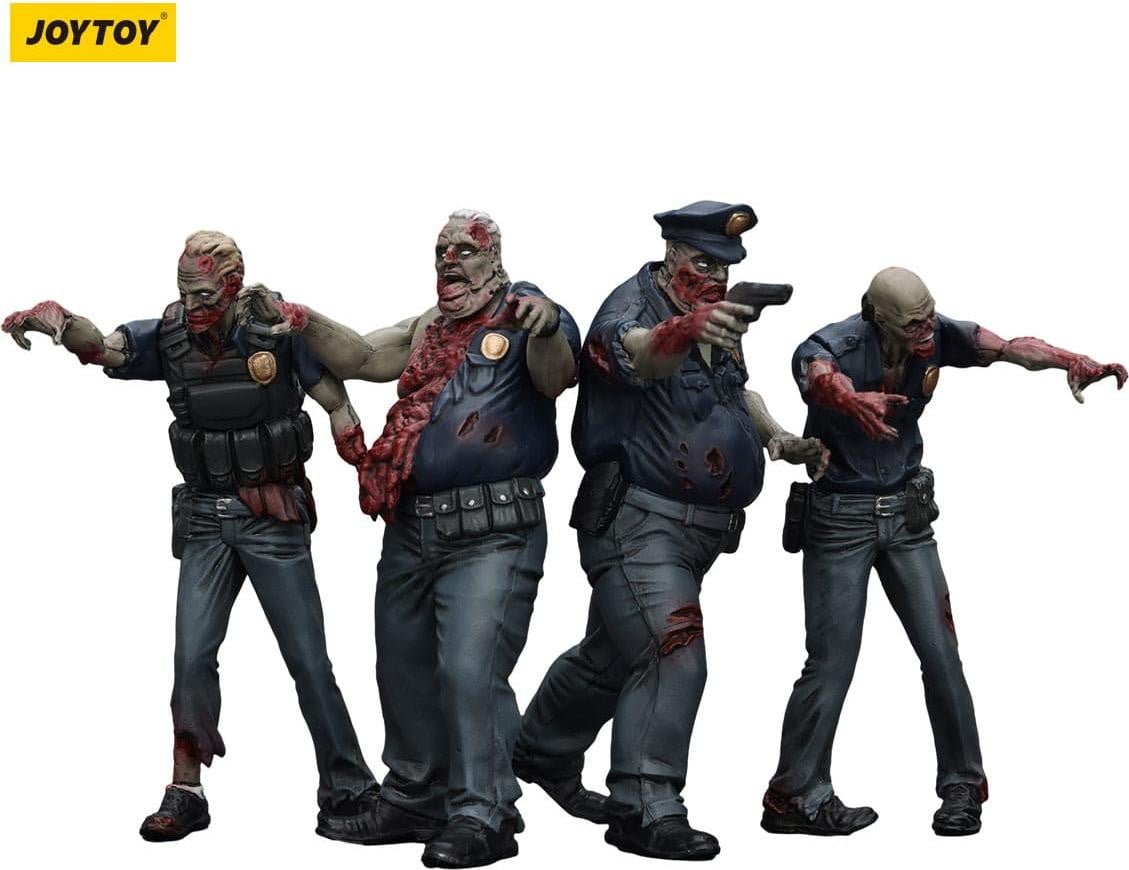 Joy Toy Zombie Dark Source actiefiguren 4-delige set politie (mannelijk) 8 cm