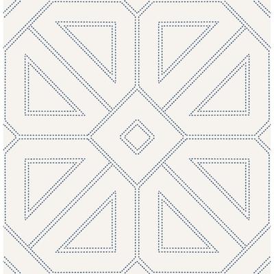 A-Street Prints Voltaire Indigo Beaded Geometric Wallpaper