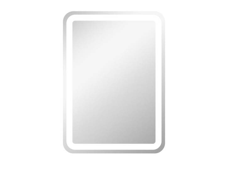 Homcom Badspiegel, 50 x 70 cm LED Badezimmerspiegel mit 3 Lichtfarben, Touch-Schalter, Silberfarben, Glas, 50x4x70 cm, Badezimmer, Badezimmerspiegel, Badspiegel