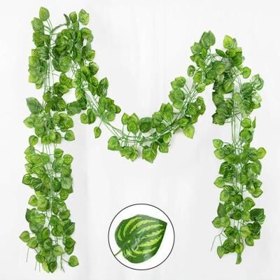 Uplift Picks Artificial Ivy Garland Green Leaf Vine Hanging Plant Decor For Home And Events watermelon 21 M (10 String)