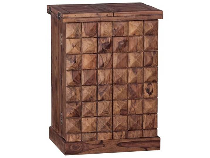 Wohnling Hausbar 65x91x50 cm Sheesham Massivholz Ausklappbar