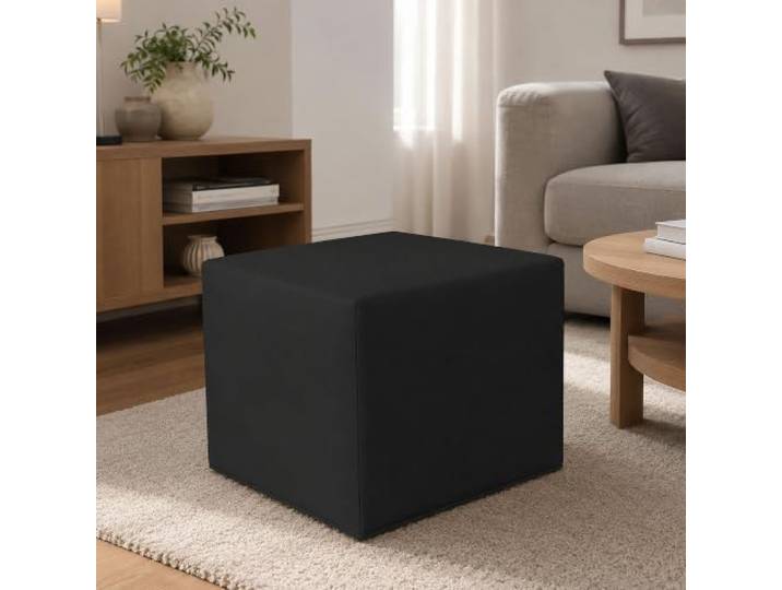 Talamo Italia - Pouf Acerbo, Mehrzwecksessel, Sitzsack, Hockerhocker, Made in Italy, 40x40 h42 cm, Schwarz