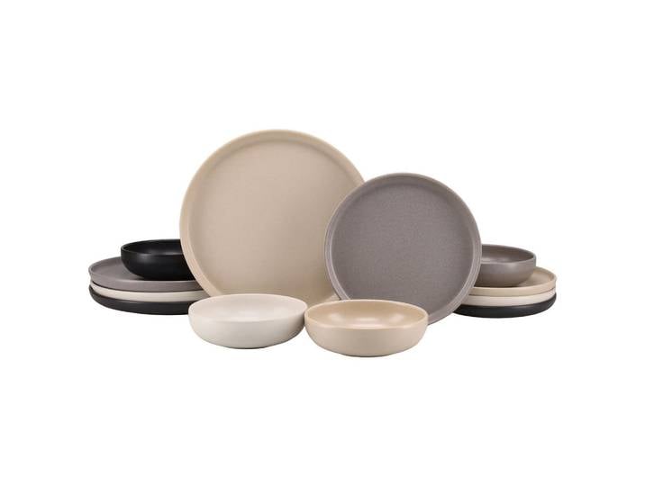 Creatable Tafelservice Uno, Mehrfarbig, Keramik, 12-teilig, Essen & Trinken, Geschirr, Geschirr-Sets, Tafelservice