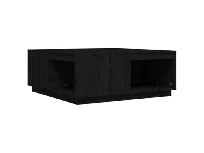 Tmriohed Couchtisch Schwarz 100x101x40,5 cm Massivholz Kiefer Rustikaler Wohnzimmertisch aus echtem Kiefernholz bietet viel Ablagefläche und Ordnung für Ihr Zuhause.