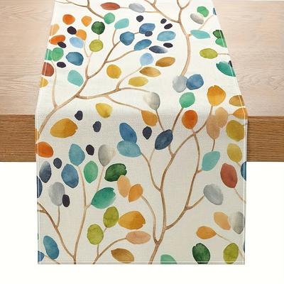 Autumn Linen Table Runner Farmhouse Style Decor For Home & Parties Autumn Linen Table Runner Farmhouse Style Decor For Home & Parties