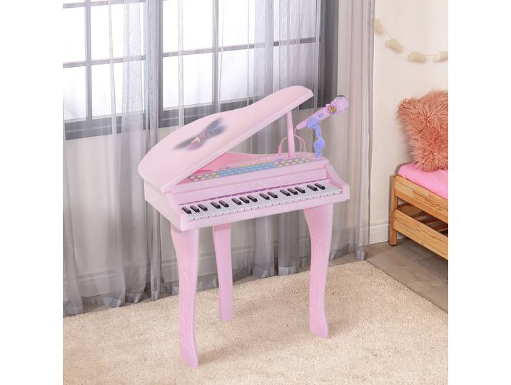 HOMCOM Piano Électronique 37 Touches avec Micro Rose