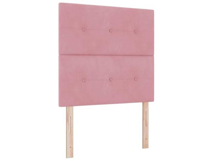 KTHLBRH Doppelbett Rosa Samt 200 x 100 cm Kopfteil verstellbar, 2 Höhen, Federkernmatratze, Rahmen aus Kiefernholz, einfache Montage