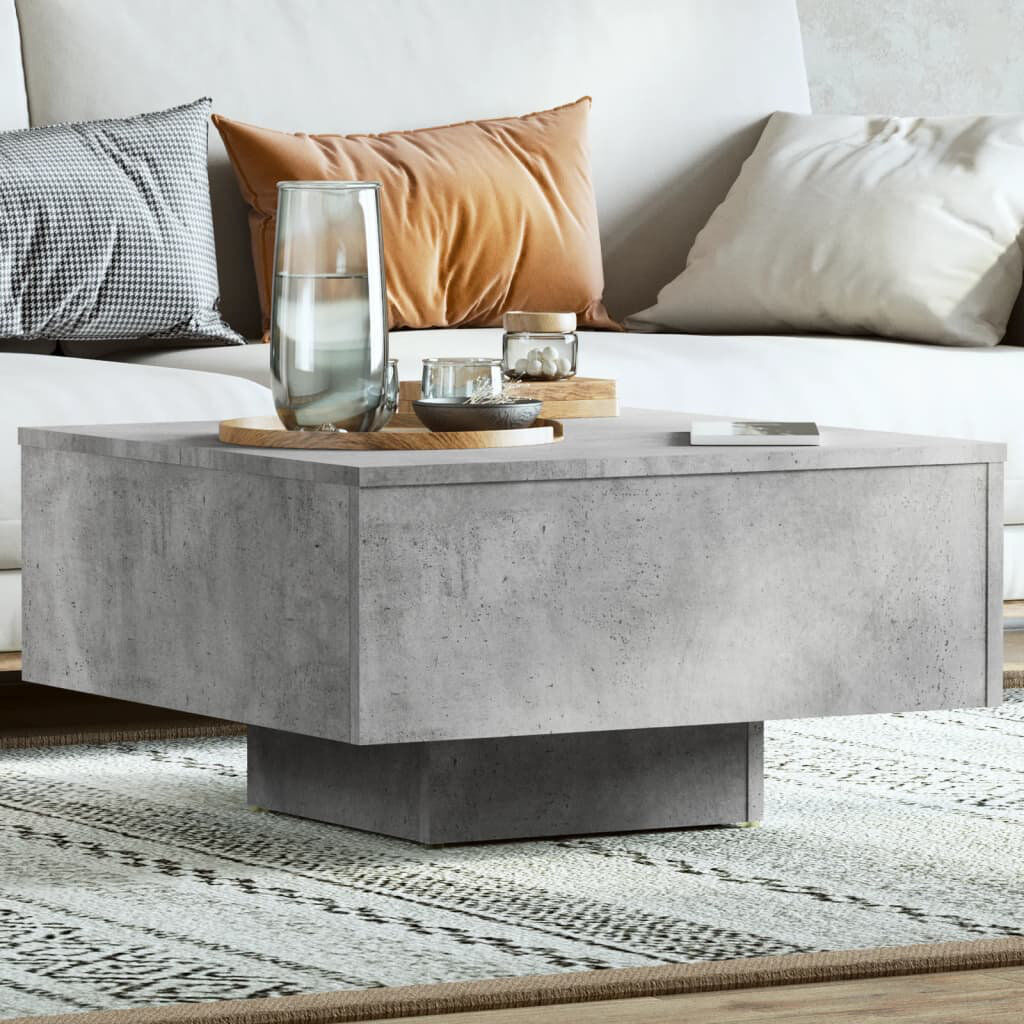 Ivy Bronx Etana Pedestal Coffee Table Concrete Grey 31.5cm H X 60cm W X 60cm D