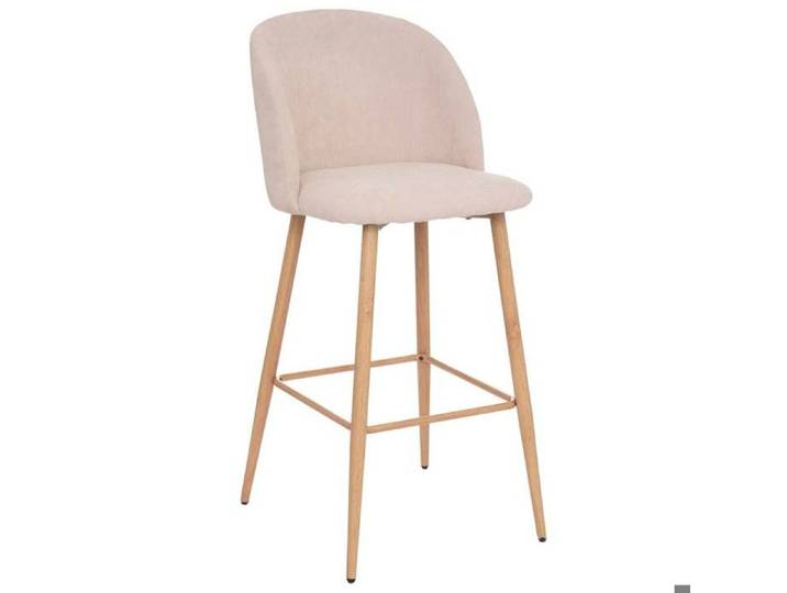 Chaise de bar  Celeste  velours côtelé beige - Atmosphera Créateur d'intérieur
