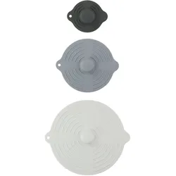 Silikondeckel, 3er Set, dehnbar, unterschiedliche Grössen, mehrfarbig