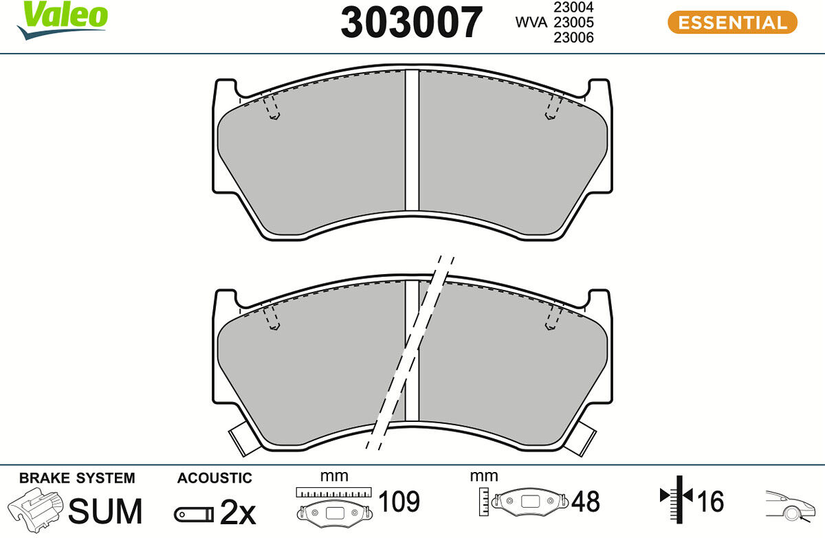 Valeo Bremsbelagsatz, Scheibenbremse 303007 Vorderachse Für Nissan