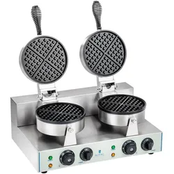Helloshop26 - Professionelles doppeltes rundes Waffeleisen Teflon rund Leistung 2 x 1 300 Watt 3614060