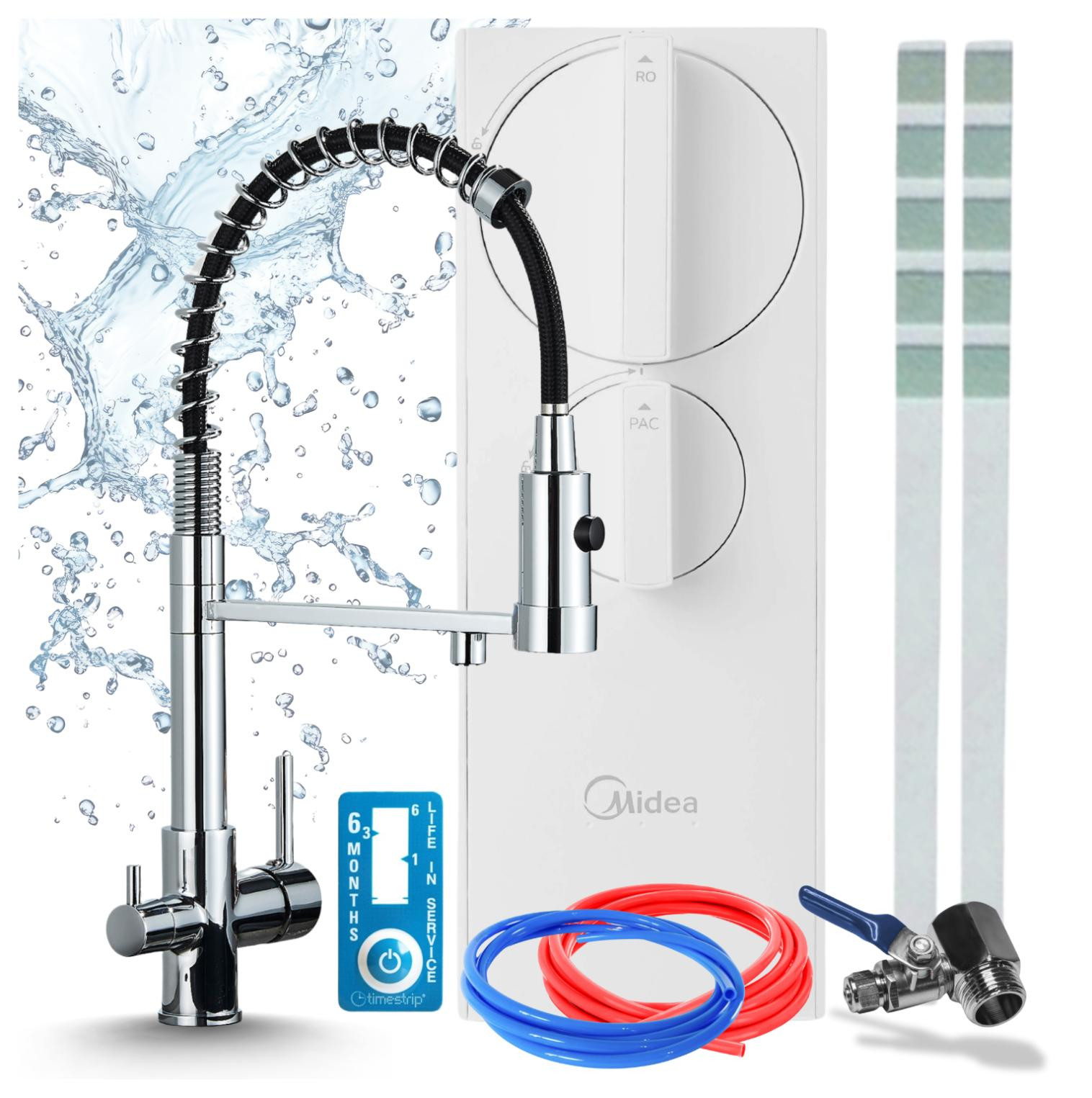 ARI Solid Spring Keukenmengkraan met waterfiltersysteem, Omgekeerde Osmose RO5 400 GPD, Chroom