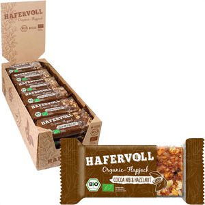 Hafervoll Müsliriegel Organic-Flapjack Cocoa & Hazelnut, BIO, laktosefrei, je 60 g, 18 Riegel