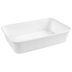 MONOUSO - Wiederverwendbarer Weißer Rechteckiger PP Kunststoffbehälter 500ml 17,6x12,4x4,0cm (50 Stück)