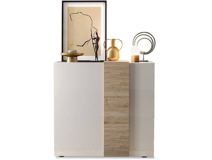 Highboard HOME AFFAIRE Venus, Kommode , weiss (weiß hochglanz lack, eiche cadiz nb), B:121cm H:113cm T:44cm, Sideboards, Highboard, Höhe 113 cm, Breite 121 cm