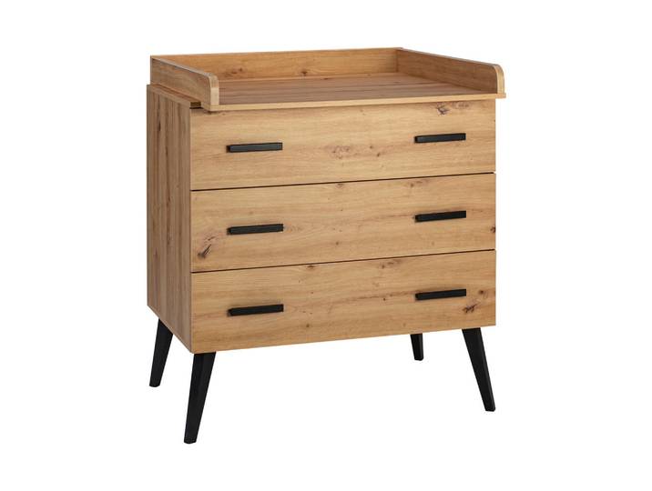 Schardt Wickelkommode Morris Oak, 3 Schublade(n) Schubladen, 102x90x53 cm, Grüner Punkt, Babymöbel, Wickelkommoden & Zubehör, Wickelkommoden