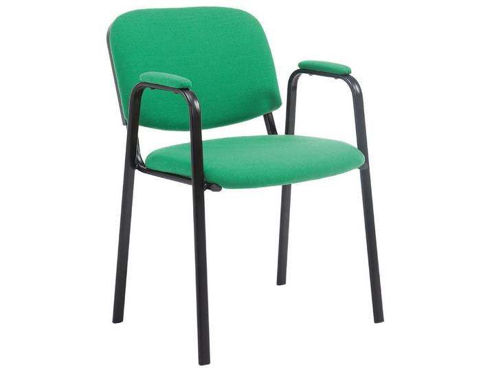 furnicato Besucherstuhl Stapelstuhl Ken Pro 53x79x55 cm Grün (1 St), Achtfach stapelbarer Konferenzstuhl mit gepolsterten Armlehnen