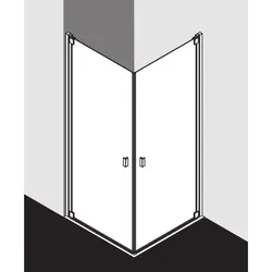 Kermi Raya Eckeinstieg Pendeltüren RA1ER09020VPK 90x200cm, ESG klar KermiClean, rechtes Halbteil