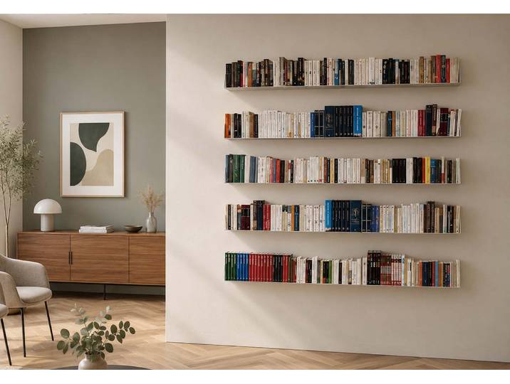 Grande bibliothèque murale - 60 x 15 cm - lot de 18 - blanc - teebooks