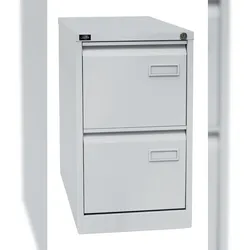 BISLEY Light Hängeregistraturschrank mit Schloss aus Metall in lichtgrau, 2 Schubladen, einbahnig - Hängeregisterschrank abschließbar,