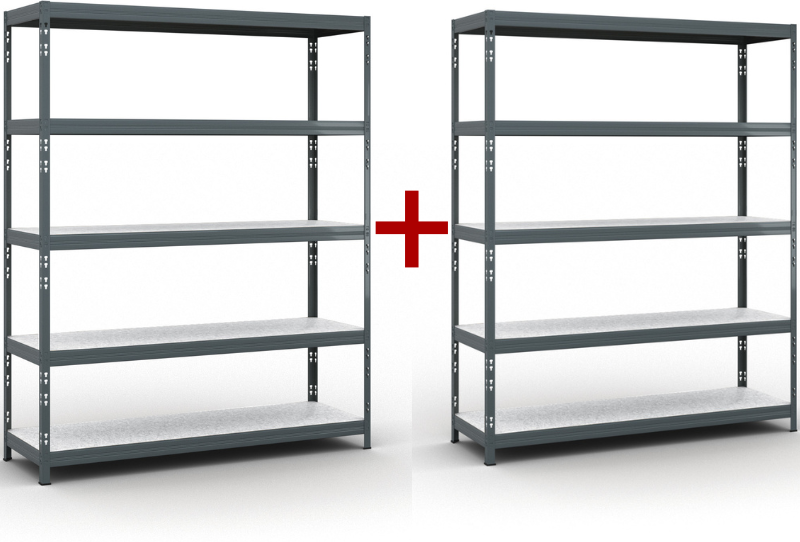 B2B Partner Fachbodenregal 1+1 GRATIS 1966x1600x500 mm, Traglast 350 kg