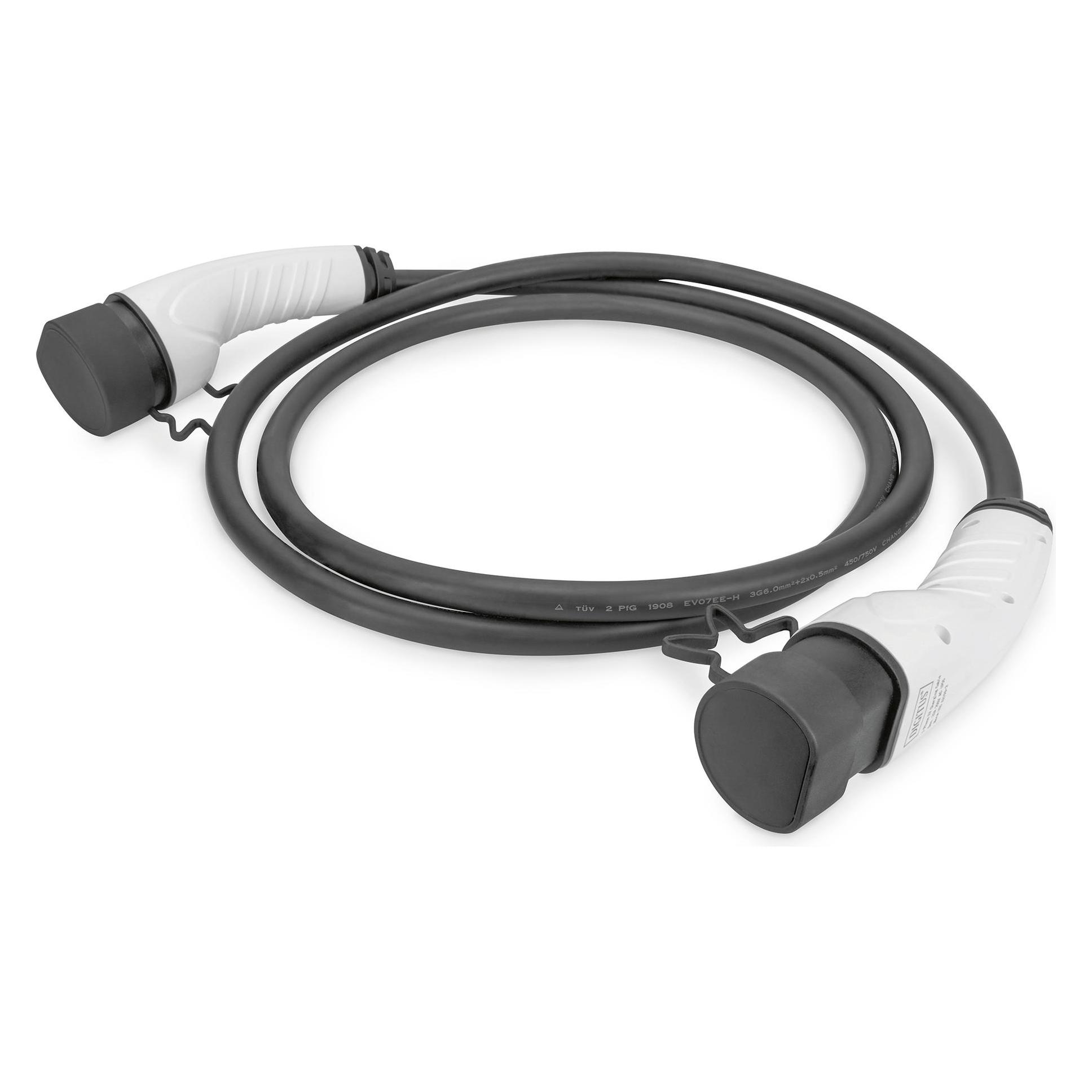 Digitus Einphasig 32A - Ladekabel Typ 2 auf Typ 2 (Typ 2, 7.40 kW, 32 A, 5 m) (DK-1P32-050)