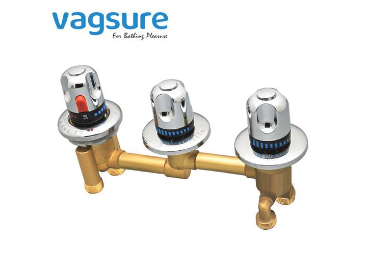 PLANLEDs-Mathiateur d'eau en trois pièces pour baignoire, accessoires de commutation d'eau chaude et froide