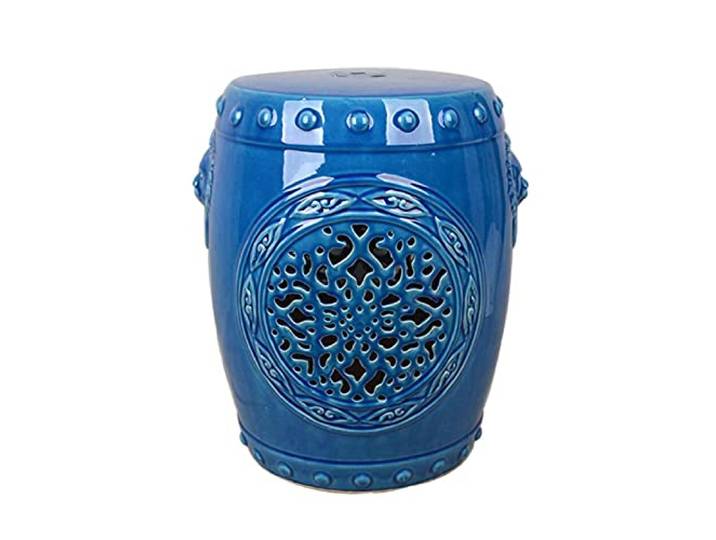 CXVHsertWR Dekorativer Gartenhocker, tragbarer Beistelltisch(Blue)