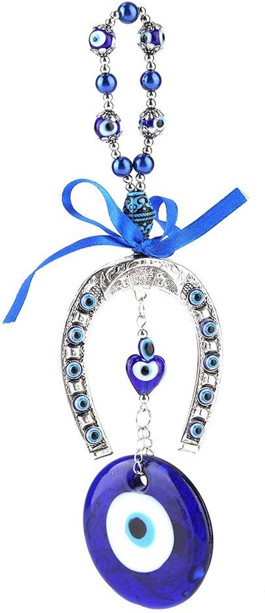 Dailygoods Boze Oog Hanger - Islamitisch Blauw Amulet - Handgemaakt Wandbehang Beschermer