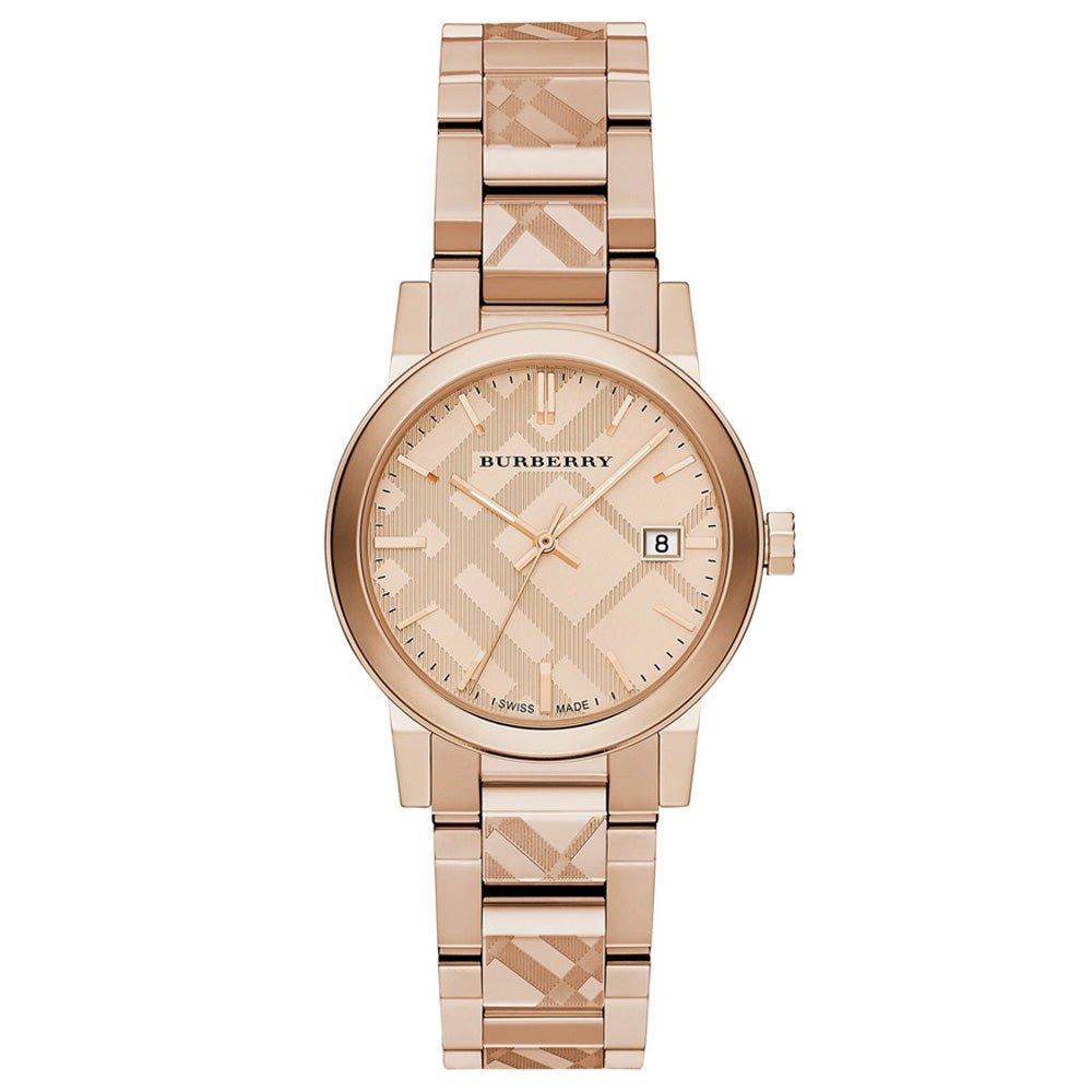 Burberry BU9146 The City Gegraveerd Ruit Unisex Horloge
