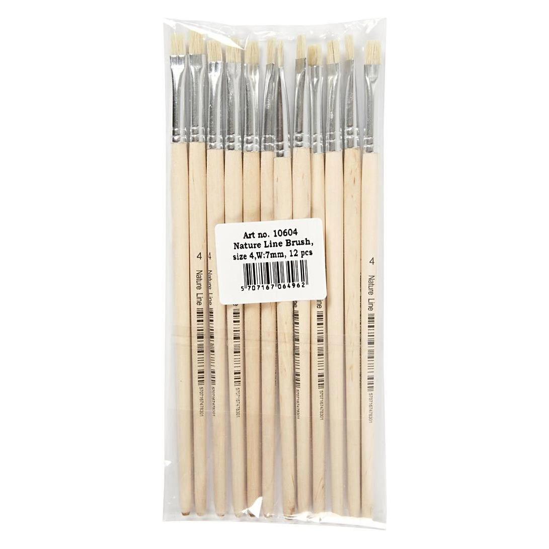 Creativ Company Houten Kwasten nr. 4, korte Steel, 12st. (7 mm) (5707167064962)