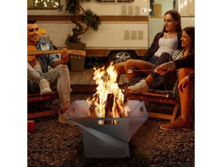Poêle chauffant de Camping en plein air en acier inoxydable, poêle à bois de voyage pliable et Portable, équipement de poêles multifonctionnels légers