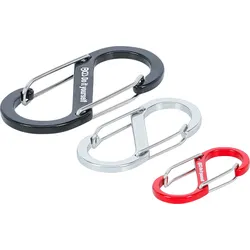 BGS Karabinerhaken-Sortiment mit Doppelöffnung | Aluminium | 3-tlg.